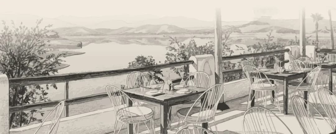 Detail of handmade rattan lighting and furniture in a luxury bohemian restaurant