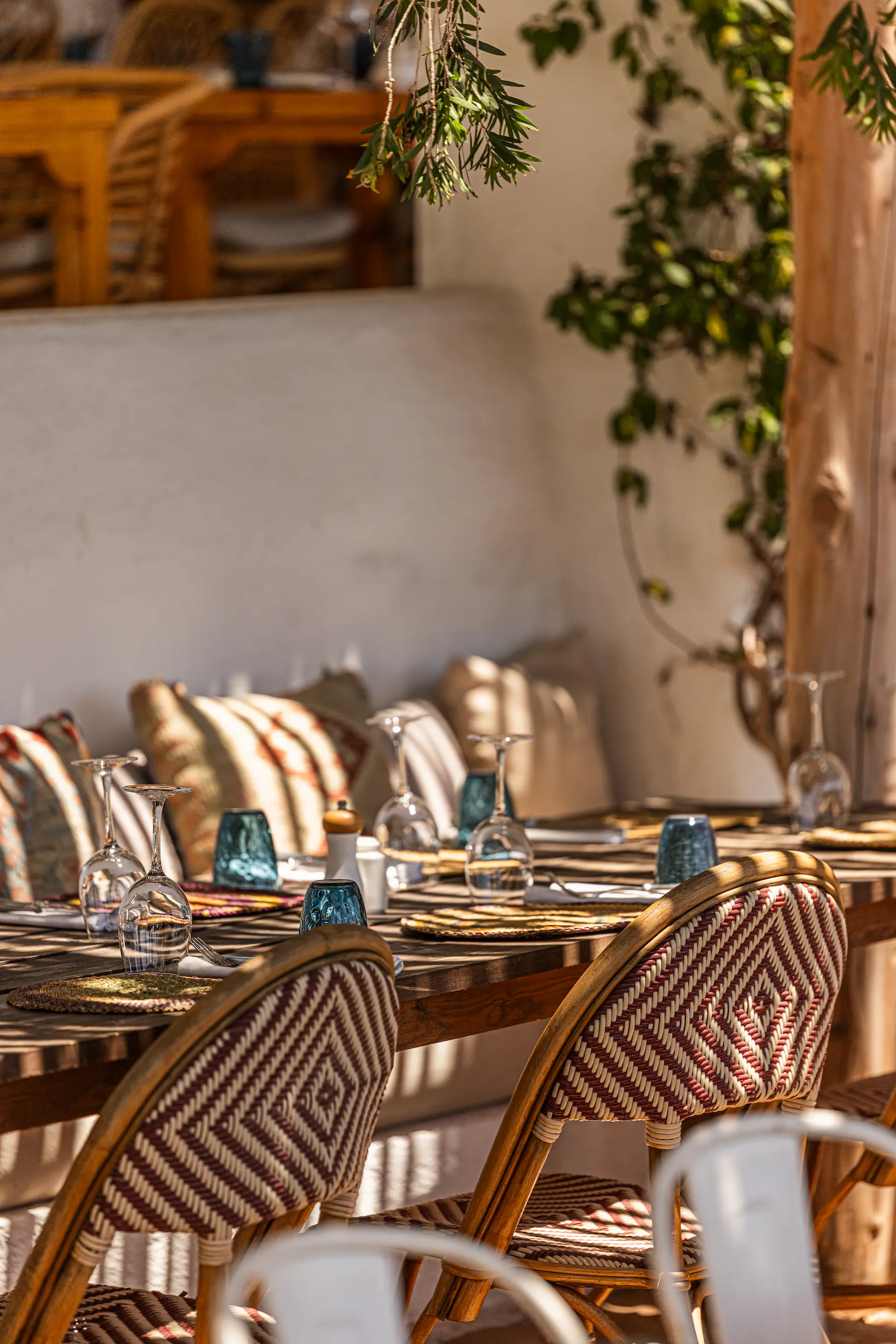 Couple enjoying a luxury romantic dinner with sunset views near the Agafay desert, Morocco