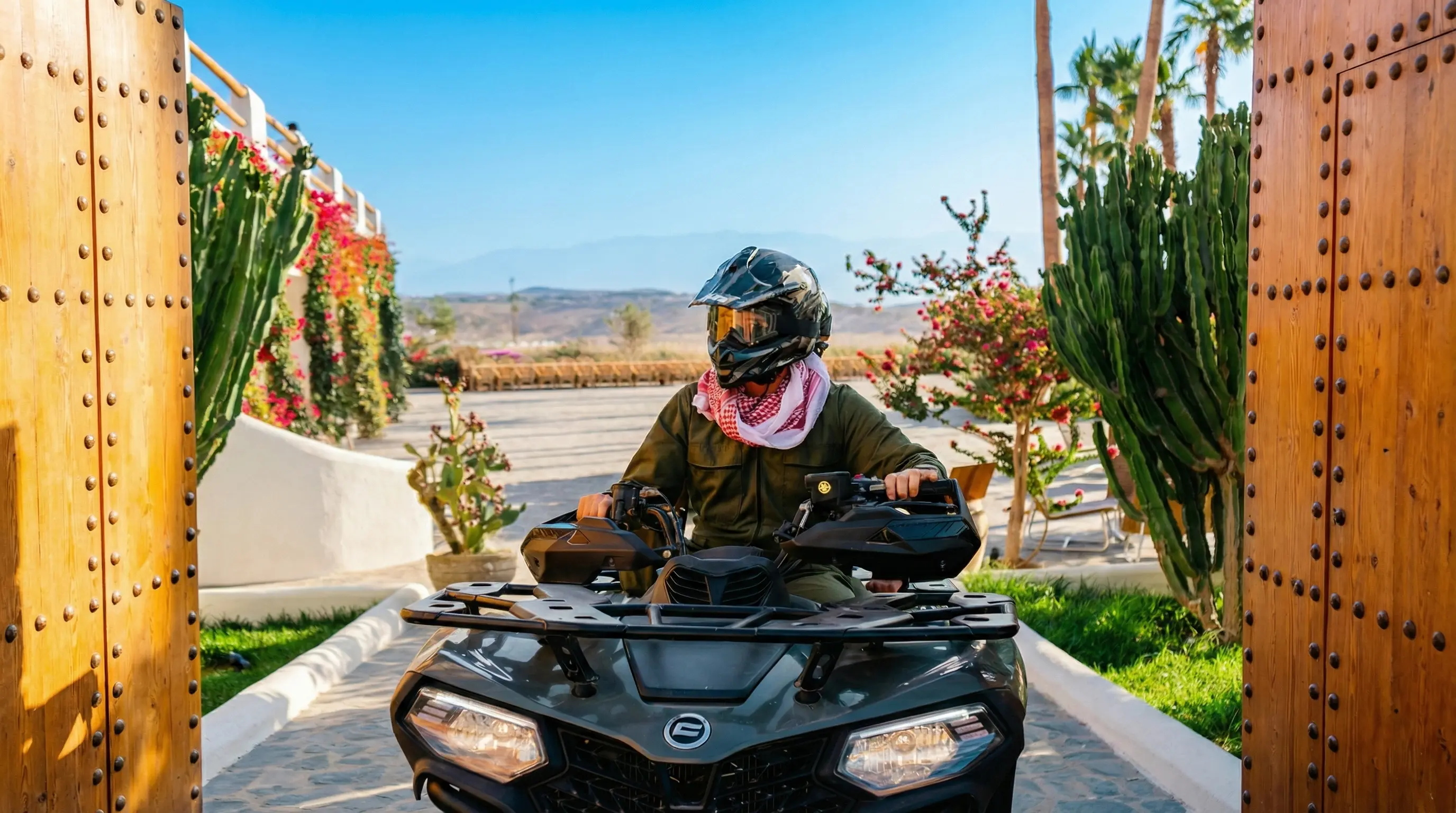 Stunning golden hour landscape in the Agafay desert with agafay vibes