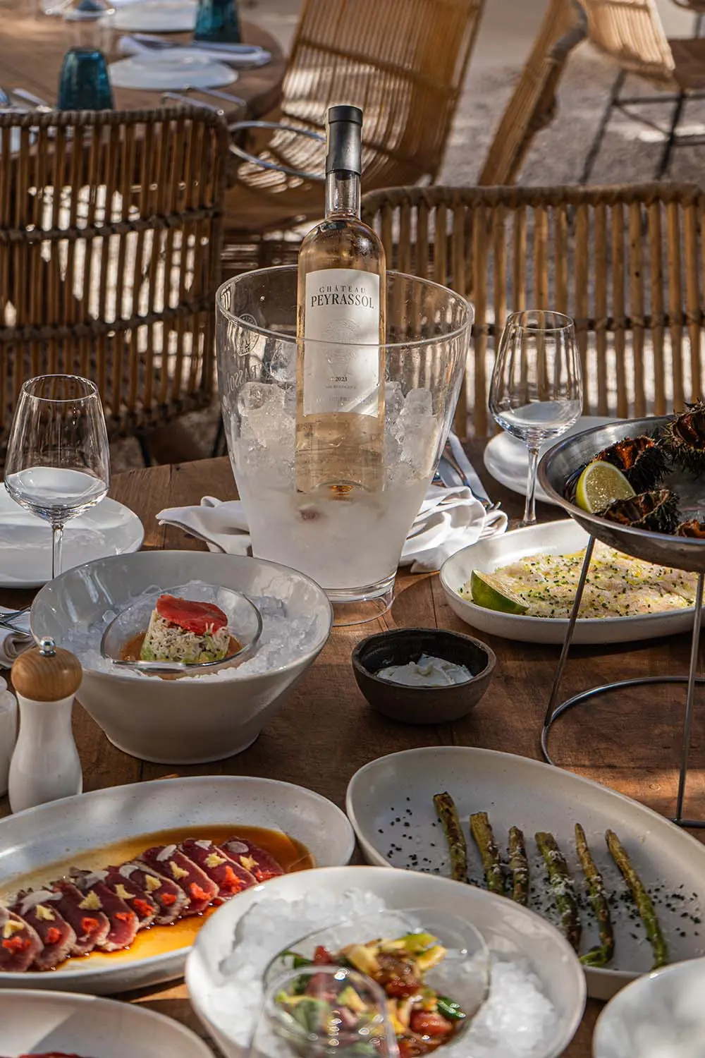 Private luxury dining tent with butler service for an intimate Agafay Desert experience